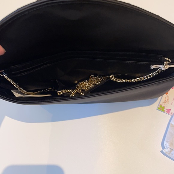 Black satin evening bag - Picture 3 of 5